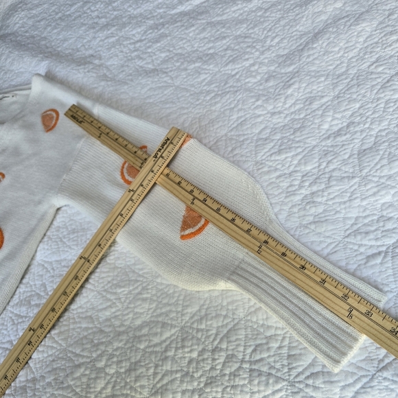 Orange Motif Fruit Slice Open Sweater Knit Cardigan - Picture 12 of 12